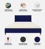 Estrella Upholstered Queen Size Bed In Midnight Blue Colour