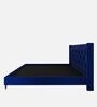 Estrella Upholstered Queen Size Bed In Midnight Blue Colour
