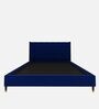 Estrella Upholstered Queen Size Bed In Midnight Blue Colour