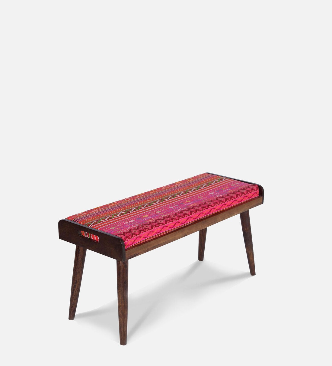 Buy Ethnic Bench In Walnut Finish By Fabuliv Online - Mid-Century ...