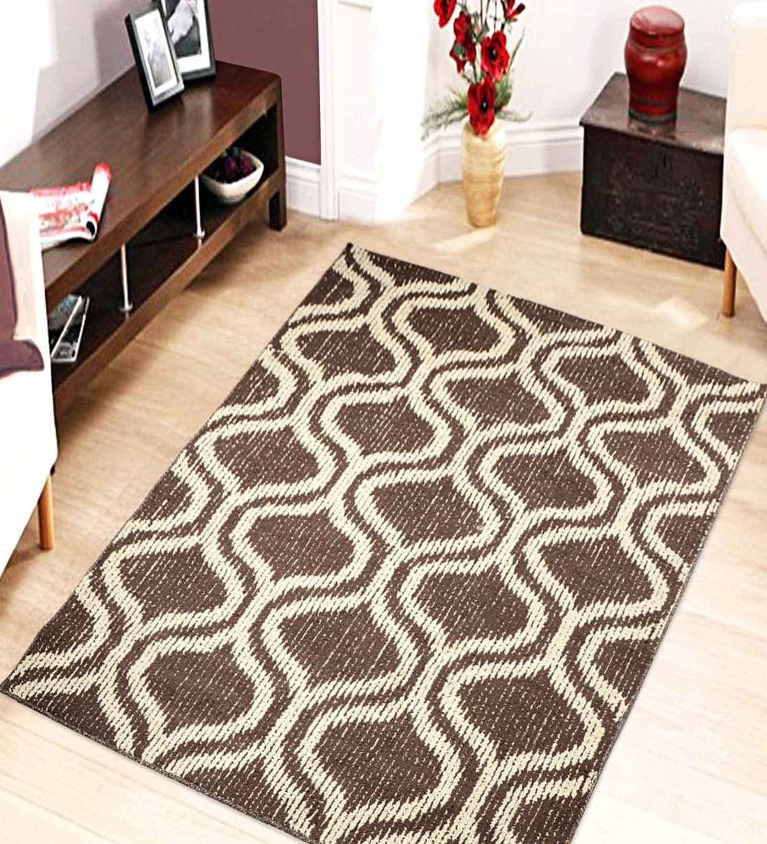 Buy Ethnic Motif Cotton 7 X 5 Feet Machine Made Carpet By Saral Home Online Cut Pile Carpets Furnishings Home Decor Pepperfry Product