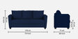 Ethos Fabric 3 Seater Sofa In Cool Cobalt Colour