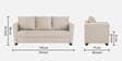 Ethos Velvet Fabric 3 Seater Sofa In Beige Colour