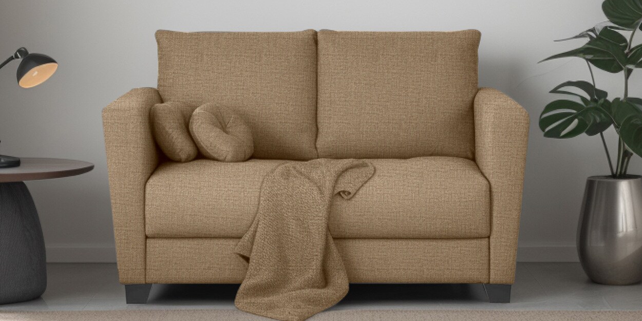 Buy Ethos Fabric 2 Seater Sofa In Neutral Beige Colour at 30% OFF by ...