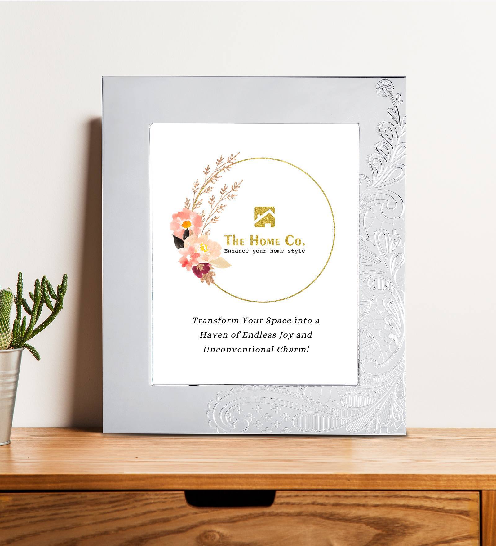 Etched Design Silver Metal Photo Frames