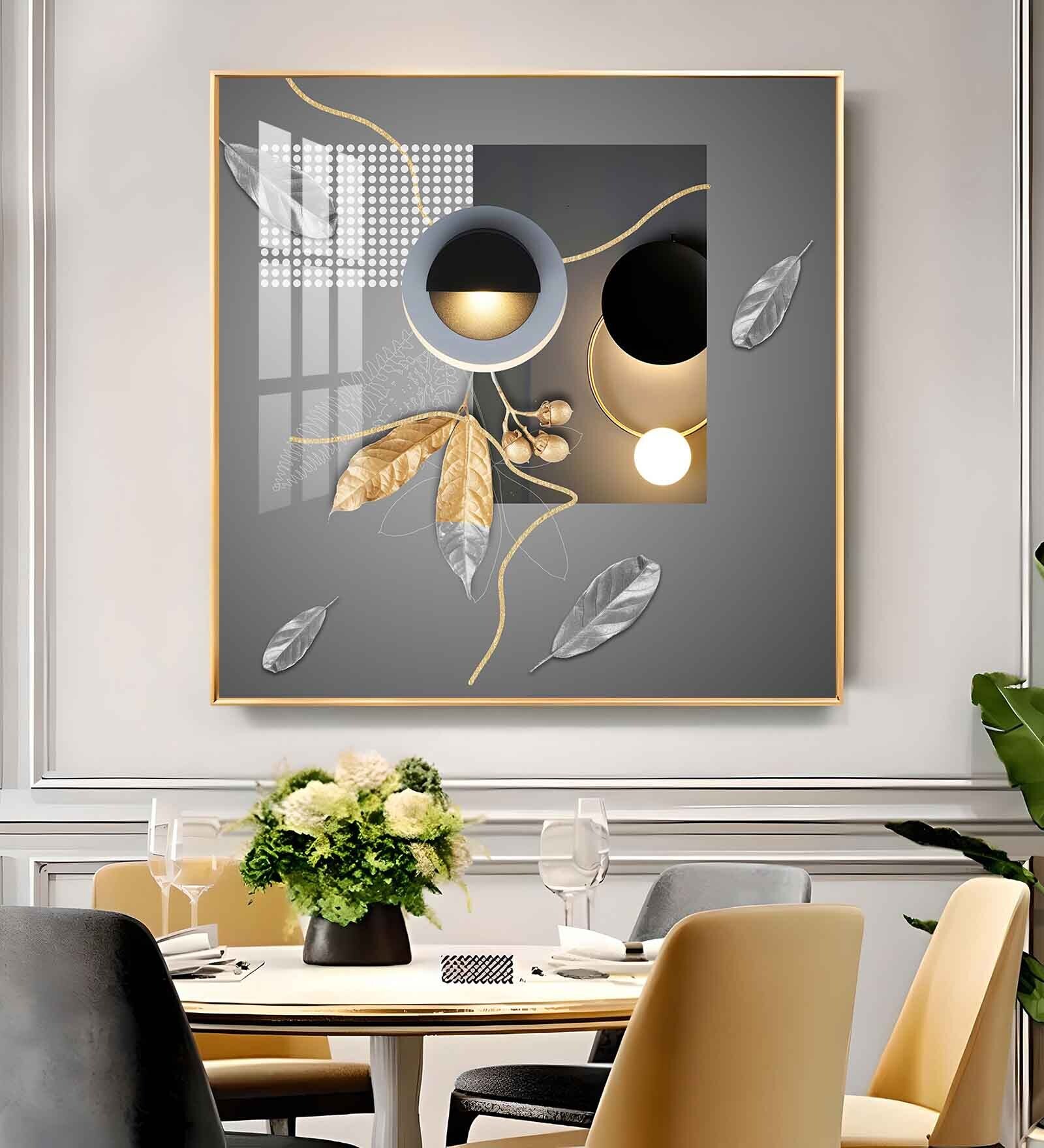 Ethereal Eclipse Glass Finish Square Wall Art