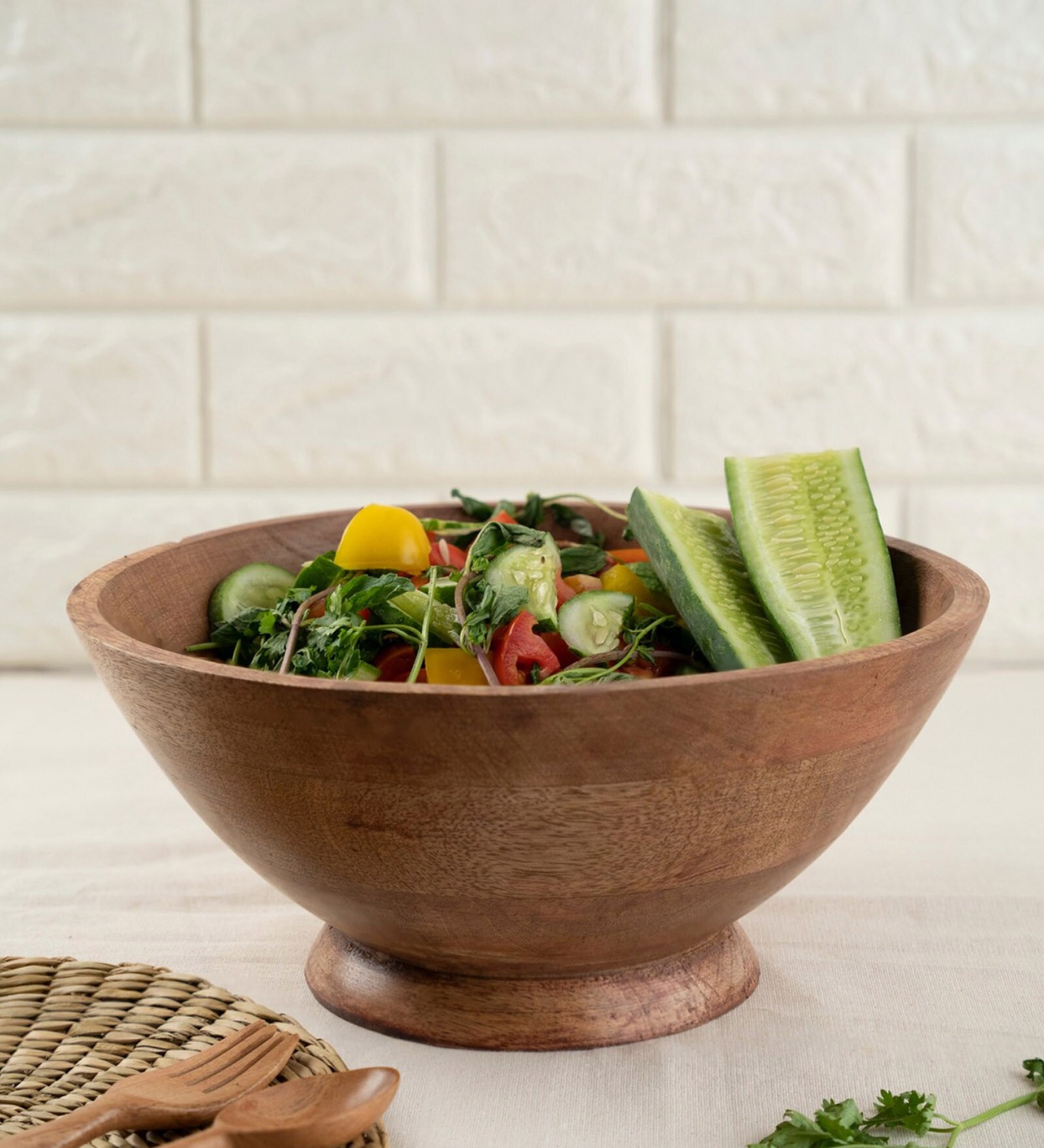 Ethinic 1 Ltr Brown MDF Serving Bowl