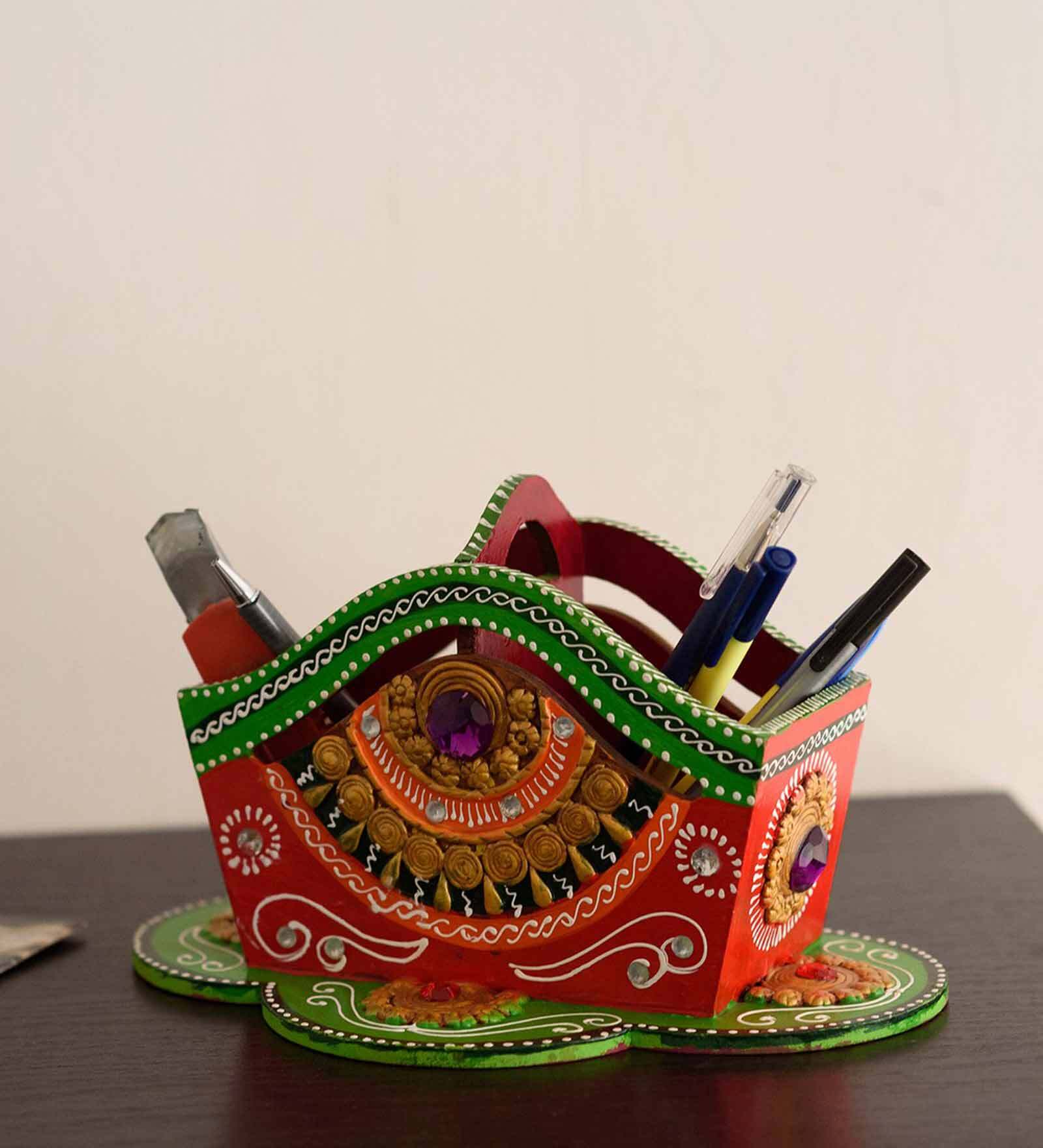 Buy Ethinic Paper Mache & Wood Pen Stand at 36 OFF by eCraftIndia