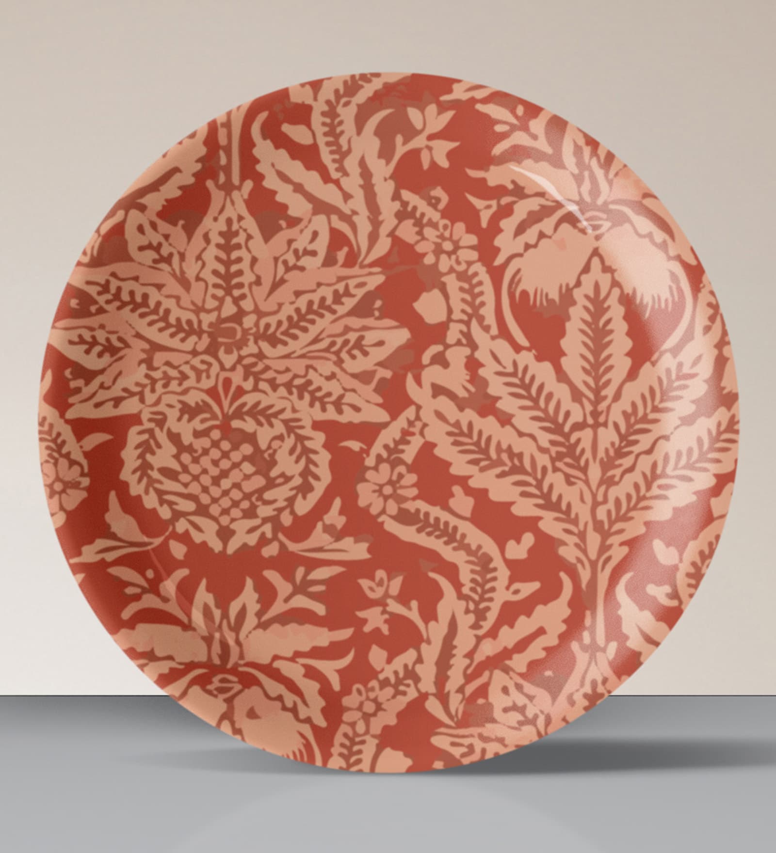 Ethnic Floral Printed Porcelain Wall Plate