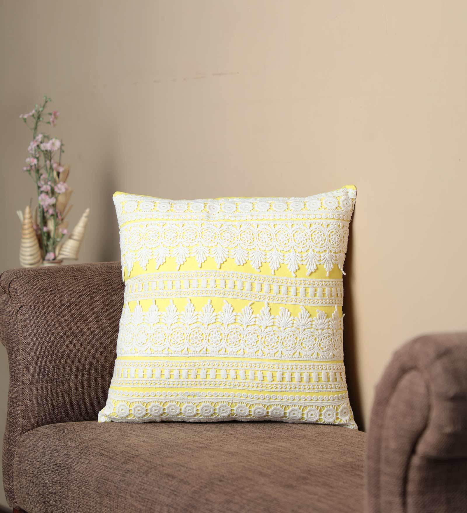 Maroon - Pochampally Ikat Weave Cushion Cover (16 x 16 in) 30
