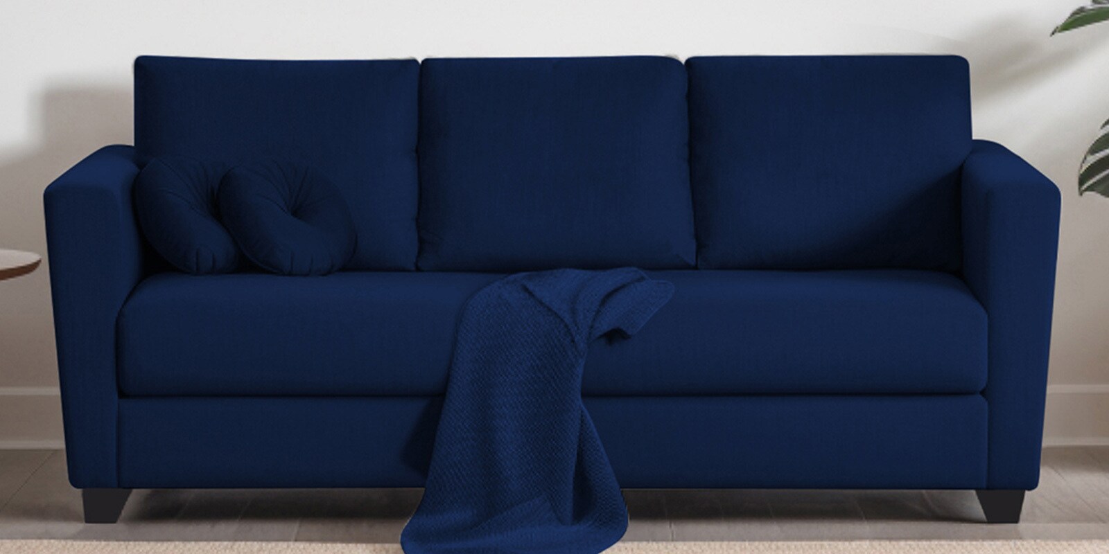 Ethos Fabric 3 Seater Sofa In Cool Cobalt Colour