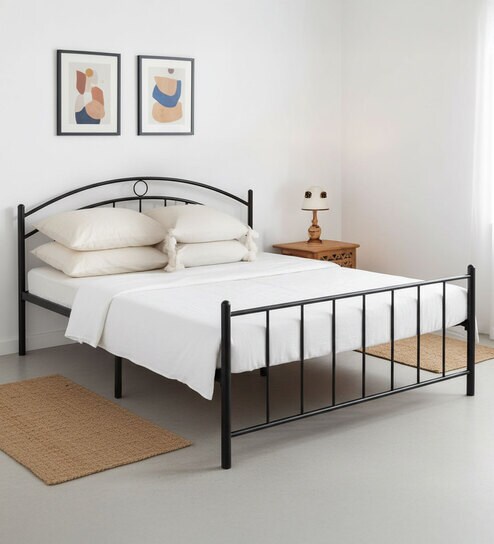 Etera Double Size Bed In Black Colour