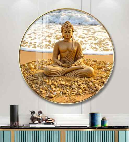 Eternal Gaze Buddha Acrylic Round Wall Art