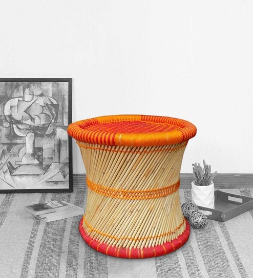 Ethnic Handcrafted Manjola Stool in Multi Colour
