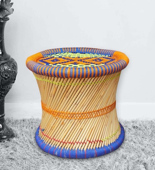 Ethnic Handcrafted Manjola Stool in Multi Colour