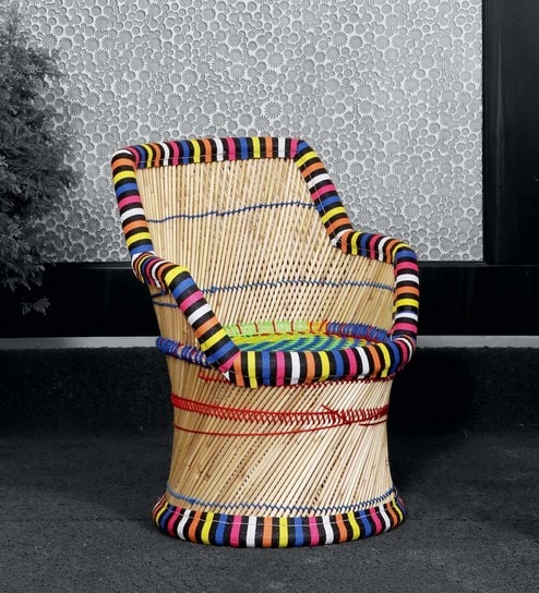 Ethnic One Wicker Patio Chair in Multi Finish