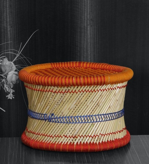 Ethnic Handcrafted Mudiya Stool in Multi Colour