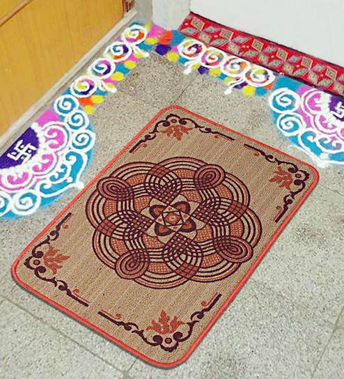 Buy Ethnic Motif Polyester 2 X 1 3 Feet Door Mat By Saral Home