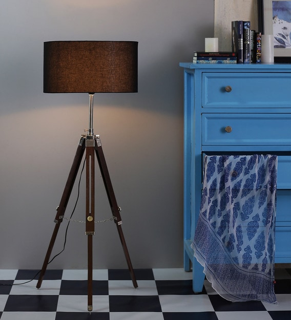Buy Ethnic Roots Black Sheesham Wood Tripod Floor Lamp Online Tripod Floor Lamps Test Test Pepperfry Product