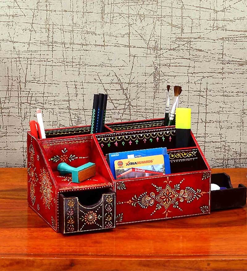 Buy Ethinic (Set of 1) Engineered Wood Desk Organizer by Craft Tree