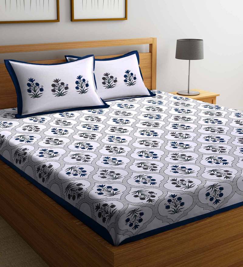 Buy Ethnic 180 Tc King Size Bed Sheet With 2 Pillow Covers By