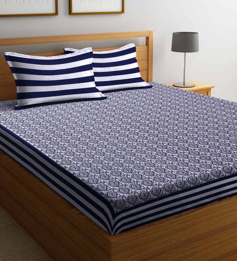 Buy Cotton 180tc Double Bedsheet With 2 Pillow Covers By Rajasthan