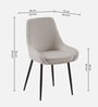 Etan Velvet Fabric Dining Chair  In Light Grey Colour
