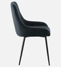 Etan Dining Chair With Velvet Fabric In Black Colour
