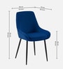 Etan Velvet Fabric Dining Chair  In Blue Colour (Set of 2)