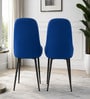 Etan Velvet Fabric Dining Chair  In Blue Colour (Set of 2)