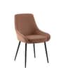 Etan Velvet Fabric Dining Chair  In Pink Colour (Set of 2)