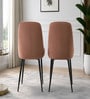 Etan Velvet Fabric Dining Chair  In Pink Colour (Set of 2)