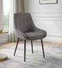 Etan Dining Chair With Velvet Fabric In Grey Colour