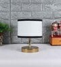 Etched Metal Night Lamp with Cotton Shade (Gold & Multicolor)