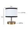 Etched Metal Night Lamp with Cotton Shade (Gold & Multicolor)