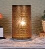 Etched Metal Night Lamp with Metal Shade (Antique Gold & Gold)