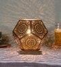 Etched Metal Night Lamp with Metal Shade (Antique Gold & Gold)