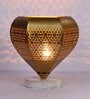 Etched Metal Night Lamp with Metal Shade (Antique Gold & Gold)