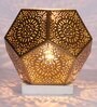 Etched Metal Night Lamp with Metal Shade (Antique Gold & Gold)