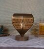 Etched Metal Night Lamp with Metal Shade (Antique Gold & Gold)
