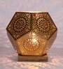 Etched Metal Night Lamp with Metal Shade (Antique Gold & Gold)
