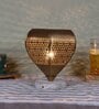 Etched Metal Night Lamp with Metal Shade (Antique Gold & Gold)