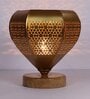 Etched Metal Night Lamp with Metal Shade (Antique Gold & Gold)