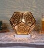 Etched Metal Night Lamp with Metal Shade (Antique Gold & Gold)