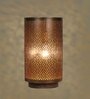 Etched Metal Night Lamp with Metal Shade (Antique Gold & Gold)
