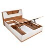 Eternal King Bed With Hydraulic Storage in Teak & Light Grey Colour