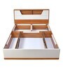 Eternal King Bed With Hydraulic Storage in Teak & Light Grey Colour