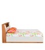Eternal Queen Size Bed in Teak & Light Grey Finish with Hydraulic Storage