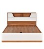 Eternal Queen Size Bed in Teak & Light Grey Finish with Hydraulic Storage