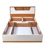 Eternal Queen Size Bed in Teak & Light Grey Finish with Hydraulic Storage